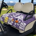 thumbnail image 3 of Xixirimido Golf Cart Seat Covers, Foldable Golf Cart Seat Towel Blanket with 4 Pockets Fits for EZGO Yamaha Club Car & More 2 Person Seats Golf Carts, Hibiscus Flower Purple, 3 of 8