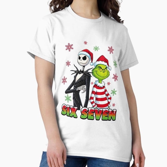 Six Seven Christmas Duo Jack Skellington Holiday Art Unisex T-Shirt up to size 5XL
