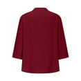 thumbnail image 5 of Ladies Tops and Blouses Cotton Linen Shirts Button Down Tops Short Sleeve Casual Blouses Oversized Tshirts 2025 on Sale, 5 of 5