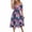 Blue, variant on Summer Dresses for Women Hawaiian Casual Sundress Tropical Palm Tree Midi A-Line Elastic Waist Short Sleeve Scoop Neck Beach Size XL
