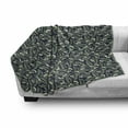 thumbnail image 3 of Jungle Leaves Soft Flannel Fleece Throw Blanket, Leafs Print with Blossoming Flowers Flourishing Garden Art, Cozy Plush for Indoor and Outdoor Use, 70" x 90", Multicolor, by Ambesonne, 3 of 6
