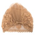 thumbnail image 5 of Turbante Moda Hermoso Único Retráctil Musulmán Bordado Rebordear Mujer Sombrero RegaloChampagne, 5 of 5