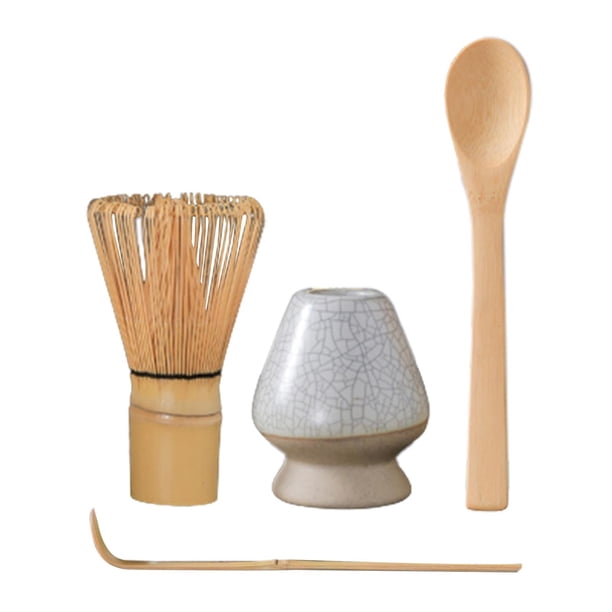 Juego de té Matcha, cuchara tradicional de de té, mano de obra exquisita, de té japonesa tradicional para salón de té, hecho a patrón blanco BLESIY Soporte para batidor Matcha
