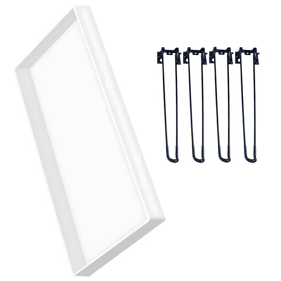 Reusable Silicone Epoxy Resin Mould Set for Crafting Tables Trays and Wall Decoration Includes Metal Table Legs