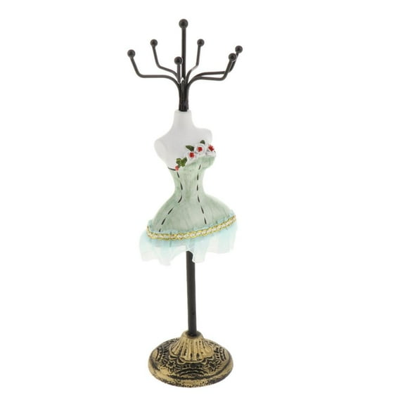 Bracelet Earrings Jewelry Display Stand Rack Holder Mannequin, Decor Green