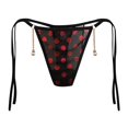 thumbnail image 1 of Aayomet sous-Vêtements pour Femmes Culottes en Maille Couleur Unie à Pois Bretelles Trong (Rouge, Taille Unique), 1 of 4