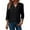 Black, variant on Women's V Neck 3/4 Length Sleeve Womens Tops, Solid Color Top with Contrast Cuff and Button Placket, Smart Casual Blouse for Weekend Outings or Daily Commute, White - L