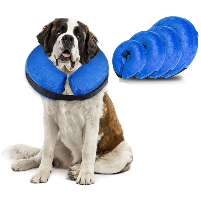 Inflatable Dog Cone Neck Collar for After Surgery, Soft Dog Cones Protective Pet Recovery Collar, Dogs Cats e-Collar Prevent Pet from Licking Touch Wounds