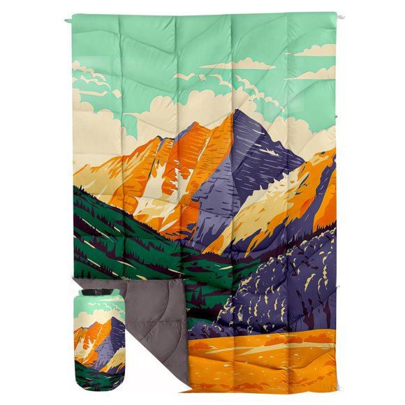 Manta GLORSIGN Puffy para acampar al aire libre, 203 x 152 cm, impermeable