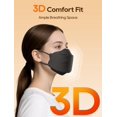 thumbnail image 2 of Mascarillas faciales KN95 FOXFUN, paquete de 50, negro, desechable, con filtro del 95%, 2 of 7