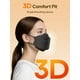 thumbnail image 2 of Mascarillas faciales KN95 FOXFUN, paquete de 50, negro, desechable, con filtro del 95%, 2 of 7