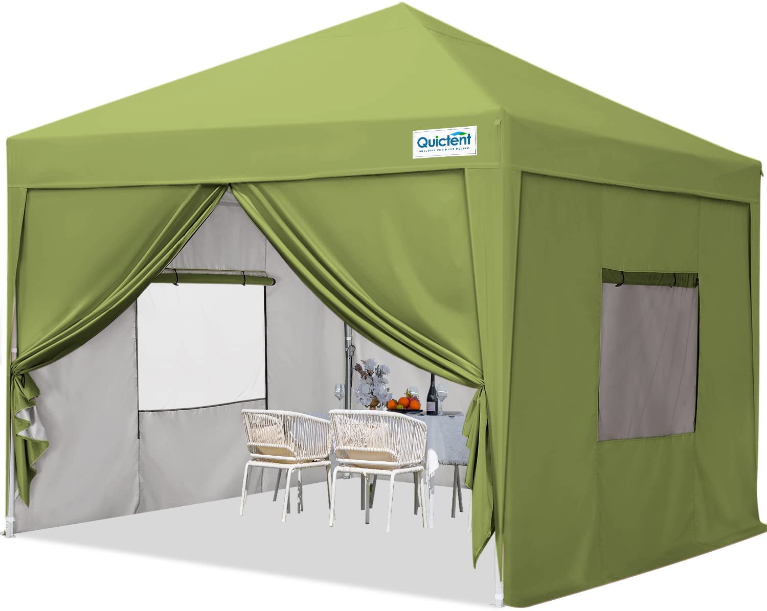 Quictent 10x10 EZ Pop Up Canopy Tent with Enclosed Sides