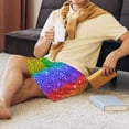 thumbnail image 6 of Rocae Glitter Rainbow for Men's Soft Sleep Pajama Shorts, Waistband and Pockets, 6 of 9