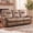 Dark Brown, variant on Ebello Overstuffed Electric Power Recliner Chair, Soft Fabric Vintage Rivet Design Single Reclining Sofa with USB Ports, Massage and Heat for Living Room, Light Brown