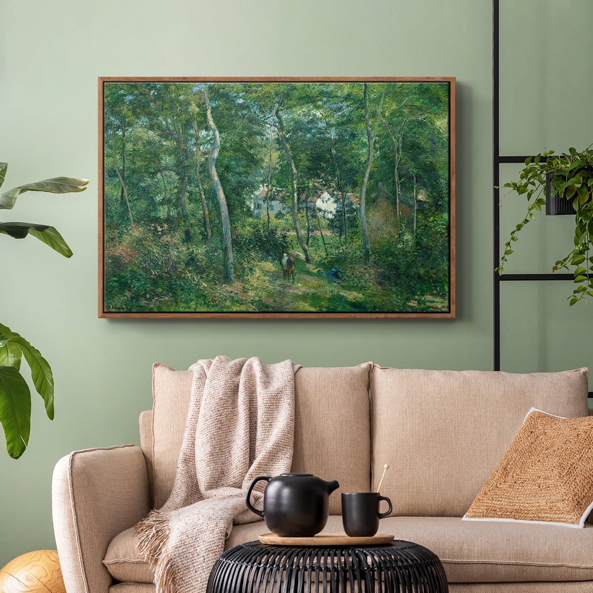 Vintage Landscape-XXX By Wexford Home Framed in Walnut Wood Gallery Wrapped Canvas 17 in. x 25 in.