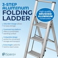 thumbnail image 4 of Sorfey 3-Step Folding Step Ladder Aluminum Foldable Step Stool Step Platform, 4 of 8
