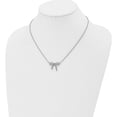 thumbnail image 4 of Stainless Steel Polished Crystal Bow 16.25In With 1.75In Ext Necklace Made In China -Jewelry By Sweet Pea, 4 of 8
