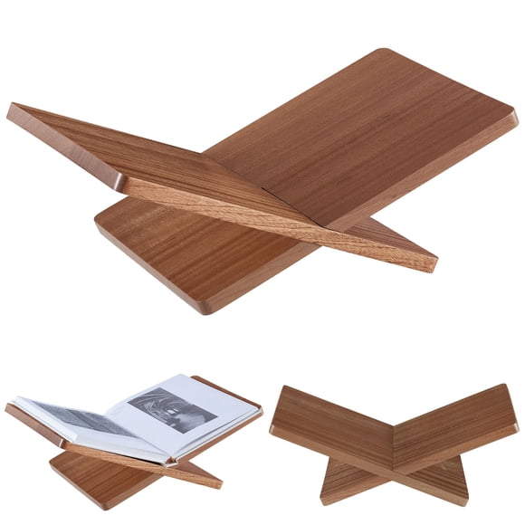 DECORANY Support de Livre en Bois Massif pour Affichage sur Bureau et Lecture –15.7 Pouces x 9.4 Pouces x 5.7” Support de Livre Ouvert en Bois Extra Grand pour Livre de Cuisine, Bible