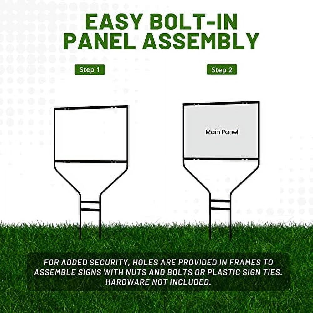 justsignframes Real Estate Yard Sign Round Rod Steel Banjo Frame (1 Pack) - 18" x 24"