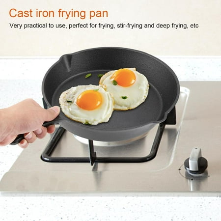 WALFRONT Cast Iron Cooking Frying Pan Food Meals Gas Induction Cooker Cooking Pot Kitchen Cookware, Cooking Pan, Cast Iron Frying