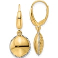 thumbnail image 1 of 14K Two-Tone Polished D/C Hollow Round Criss Cross Leverback Earrings (31.25 X 12.35) Made In Italy tf2173, 1 of 5