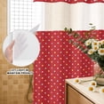 thumbnail image 1 of No Hook Shower Curtain, Color Polka Dot Shower Curtains for Bathroom with See Through Top Window, Modern Simple Geometric Red Waterproof & Washable Bath Curtain Standard 72"x72", 1 of 3
