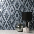 thumbnail image 4 of Fine Decor Shard Blue Geometric Unpasted Paper Wallpaper, 20.5-in by 33-ft, 56.4 sq. ft., 4 of 5