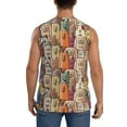 thumbnail image 4 of Lsque Funny Dogs Family Print Men's Cotton Blend Sleeveless Muscle Shirts (S-3XL)- Moisture Wicking, Odor Protection, UPF 30+,XX-Large, 4 of 8