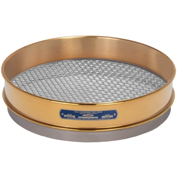 12in Sieve, Brass/Stainless, Intermediate-Height, 1/4in