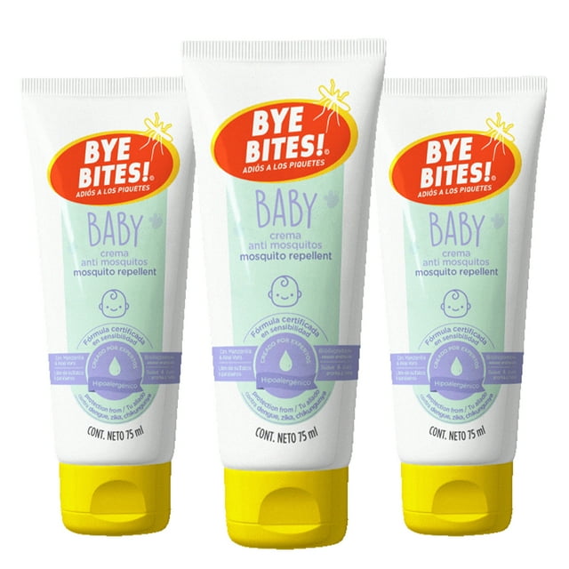 Tripack Repelente de Insectos BYE BITES Crema Repelente de Insectos 75ml