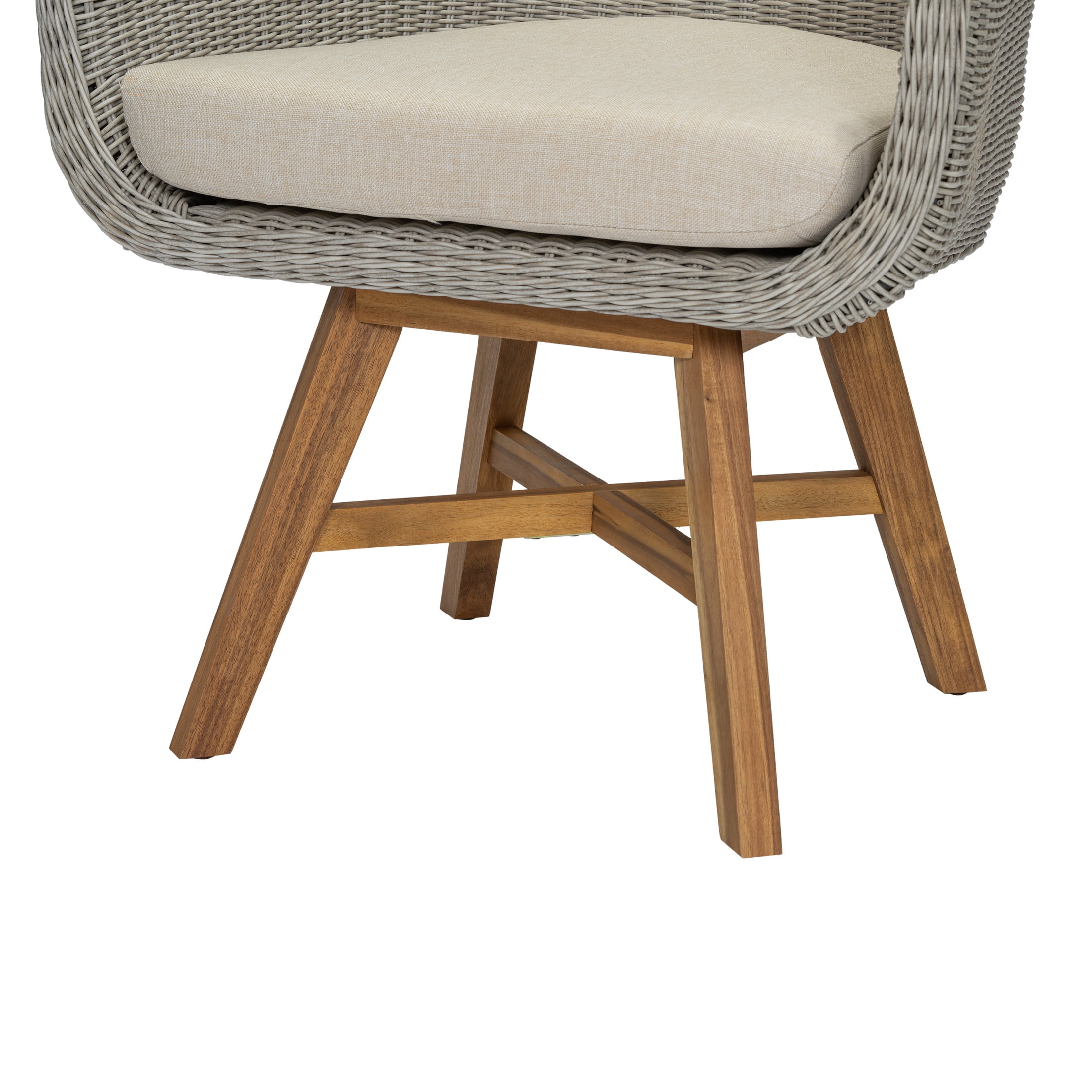 Christopher Knight Home 7-Piece Contemporary Outdoor Dining Set with Rattan Armchairs and Beige Cushion