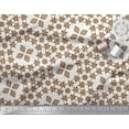 thumbnail image 2 of Soimoi Brown Cotton Voile Fabric Geometrical Star Geometric Printed Fabric 1 Yard 42 Inch Wide, 2 of 3