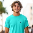 thumbnail image 3 of Dalix Pigeon Embroidered Cotton Tee Lightweight Jersey Mens in Teal S Small, 3 of 5