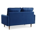 thumbnail image 6 of Zephyr 57.1 in. Modern Contemporary Craftsmanship Sofa, Blue Velvet Loveseat Couch with 2-Seater Cushions & Track Square Armrest, 6 of 17