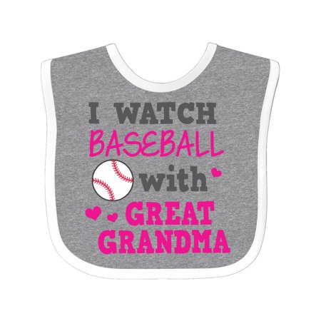 

Inktastic I Watch Baseball with My Great Grandma Gift Baby Boy or Baby Girl Bib