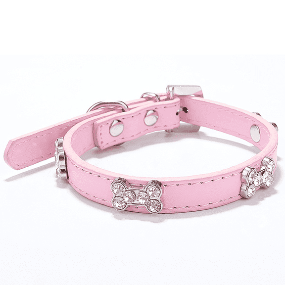 GASTROPOD Dog Collar,Soft Adjustable Synthetic Leather Puppy Collar for Small to Medium Dogs,Whimsical Bone Pattern Dog Collar,Dog Collar with Zinc Alloy Buckle for Walks