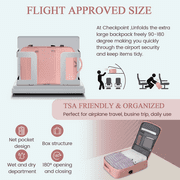 DAKOMM Travel Backpack for Women Men, Carry On Backpack with USB Charging Port & Shoe Pouch, TSA 17.7 inch Laptop Backpack Flight Approved, Nurse Bag Daypack for Weekender Business Trip Hiking, Pink