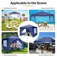 thumbnail image 6 of SANOPY 10'x 10' Pop up Canopy 1 Person Setup Canopy Portable Outdoor Party Instant Shelter with 4 Removable Sidewalls & Carrying Bag for Wedding Picnics Camping, Dark Blue, 6 of 9