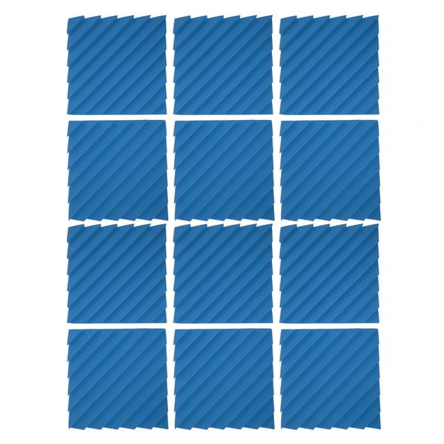 Soundproofing Studio Foam, Easy Installation Acoustic Panel 12PCS High Density For Podcast Blue