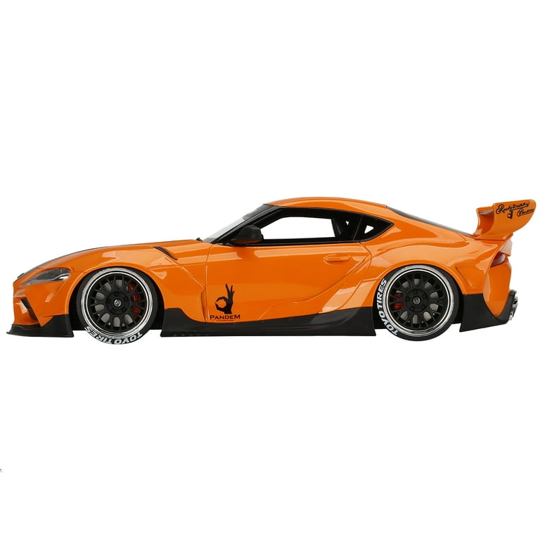 Toyota Pandem GR Supra V1.0 Orange with Black Hood 1/18 Model Car by Top  Speed