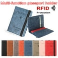thumbnail image 6 of Portable Leather Document Package RFID Wallet Passport Holder Passport Bag Travel Cover Case COFFEE, 6 of 8