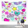 thumbnail image 2 of REFRED Colorful Cute for Princess Girl Hearts Love Crown Star Wall Art Hanging Tapestry Home Decor for Living Room Bedroom Dorm 60x80 inch, 2 of 2