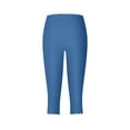 thumbnail image 6 of Capri Leggings for Women Summer Casual Elastic High Waist Wave Hem Workout Yoga Cropped Capris Pants, 6 of 6