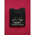 thumbnail image 3 of Merry Christmas With Dinosaurs Sweatshirt Women -Smartprints Designs, Female Small, 3 of 4