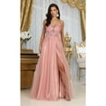 thumbnail image 3 of May Queen MQ2011 Juniors Womens Sleeveless V-Neck Floral Appliqued Sheer Bodice Gown, 3 of 10