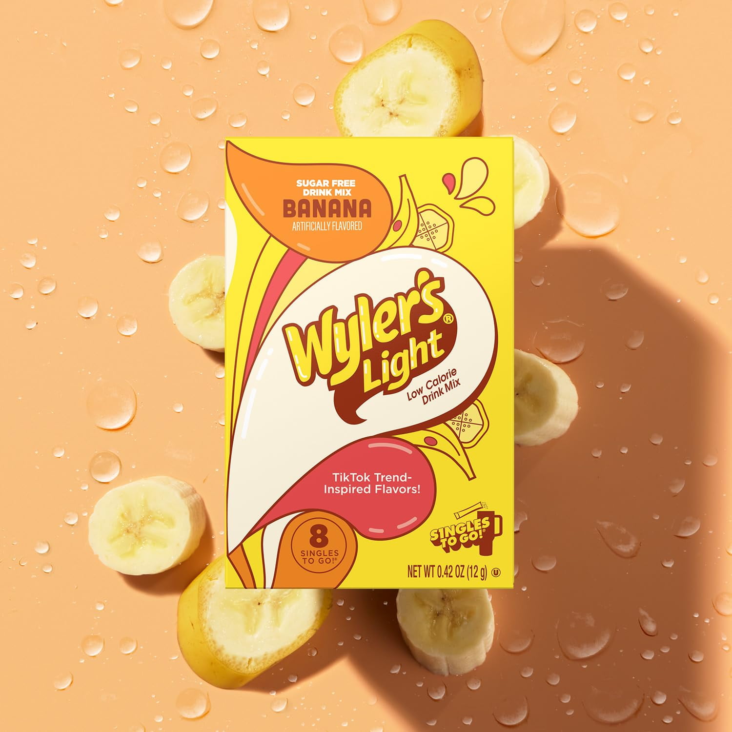 (5 pack) Wyler's Light Watertok Banana, Singles to Go Powdered Drink Mix, 8 Count Packets