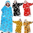 thumbnail image 3 of Sudadera con capucha de Navidad para hombre y mujer, suéter gigante, manta superlarga, cálida, de gran tamaño, para invierno, 3 of 4
