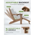 thumbnail image 6 of Folding Adirondack Chair Set of 4 with Retractable Ottoman Footrest, Wood Grain HDEP All Weather Fire Pit Chair with 2 Cup Holders for Outdoor, Classic Brown, 6 of 9