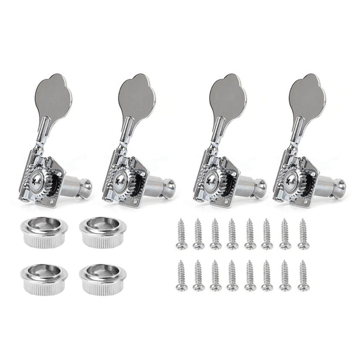 8Pcs Guitar Tuning Pegs Electric Bass Tuner Peg Guitar Open Gear Tuning Pegs Machine Heads for Silver
