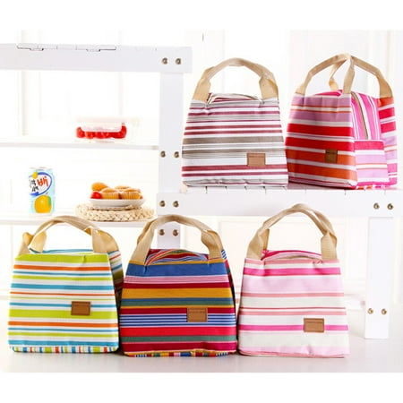Yosoo Fashion Insulated Thermal Cooler Striped Lunch Bag Travel Bag...